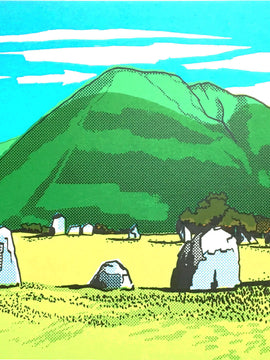 Castlerigg & Blencathra - limited edition screen print by James Bywood