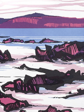 White Strand of the Monks, Iona - limited edition screen print by James Bywood
