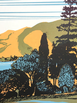 Skiddaw and Derwentwater (detail) - limited edition screen print by James Bywood